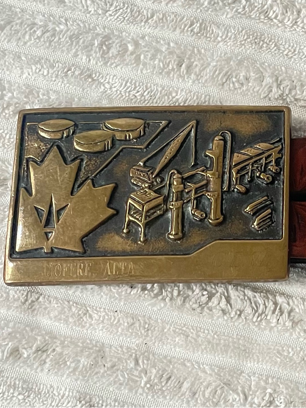 Vintage Joffre Alta Alberta Canada Solid Brass Belt
